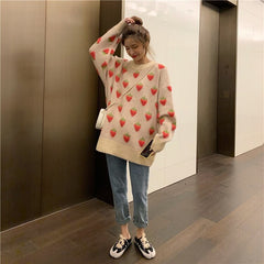 New Retro Loose Sweet Lazy Wind Thick Knitted Pullover Sweater