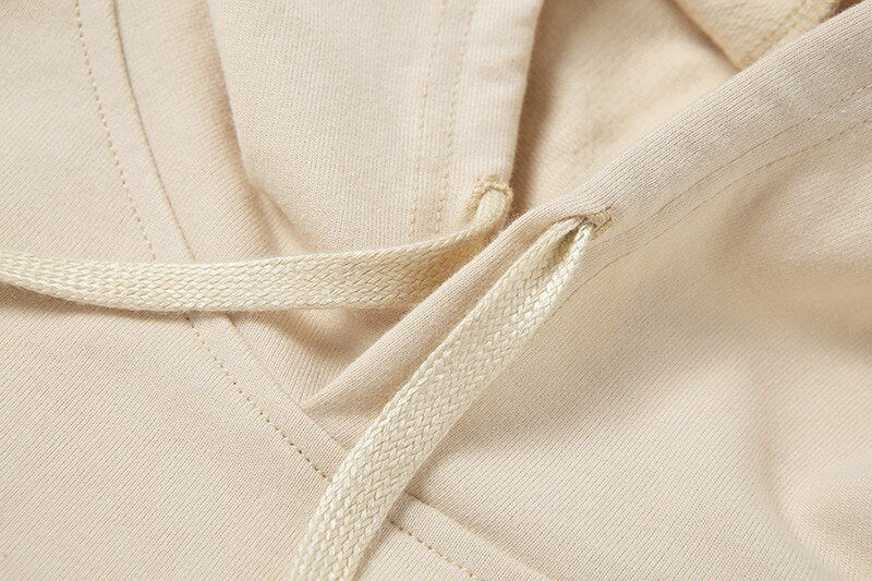 New Solid Color Fashion Loose Hooded Navel Sweatshirt