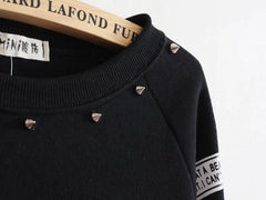 Style Big Skull Rivet Cotton Sweatshirts Fleece Warm Hoodies