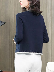 Graceful Coat Western Patchwork Style Short Sweater