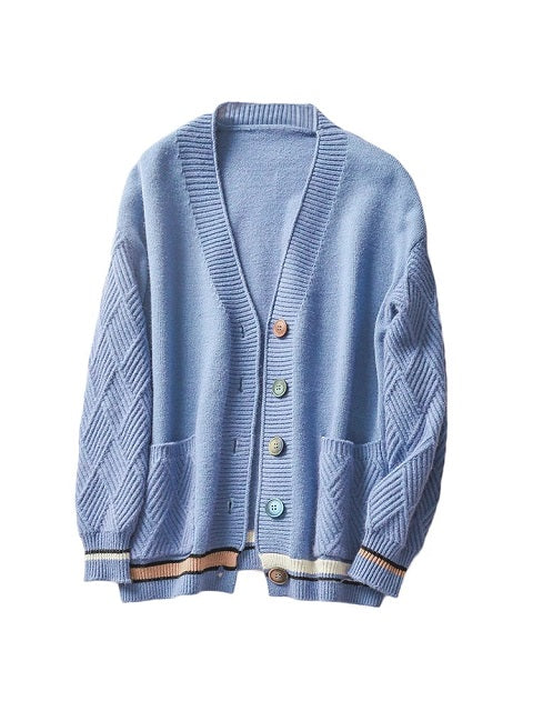 Style Office Lady Knitted Loose-Fit Outerwear Fashion Dress Sweater