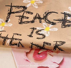 Newest Hoodies Letters Print Flowers Hooded Pullovers Sweatshirt