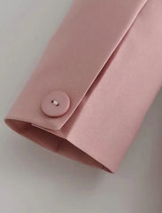 Notched Collar Solid Jacket With Pockets