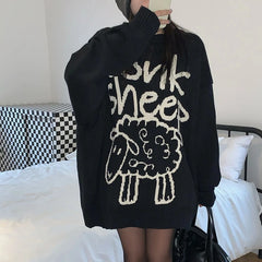 O-Neck Full Sleeve Little Sheep Element Knit Sweater