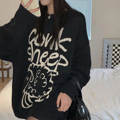 O-Neck Full Sleeve Little Sheep Element Knit Sweater