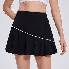 Fake two-piece anti-walk pleated sports badminton tennis skirt with pockets