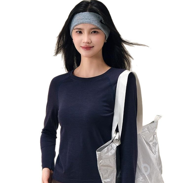 Skin-friendly wool sports long-sleeved gym clothes