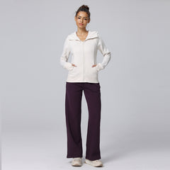 Autumn and winter new fleece hooded sports fitness long-sleeved jacket