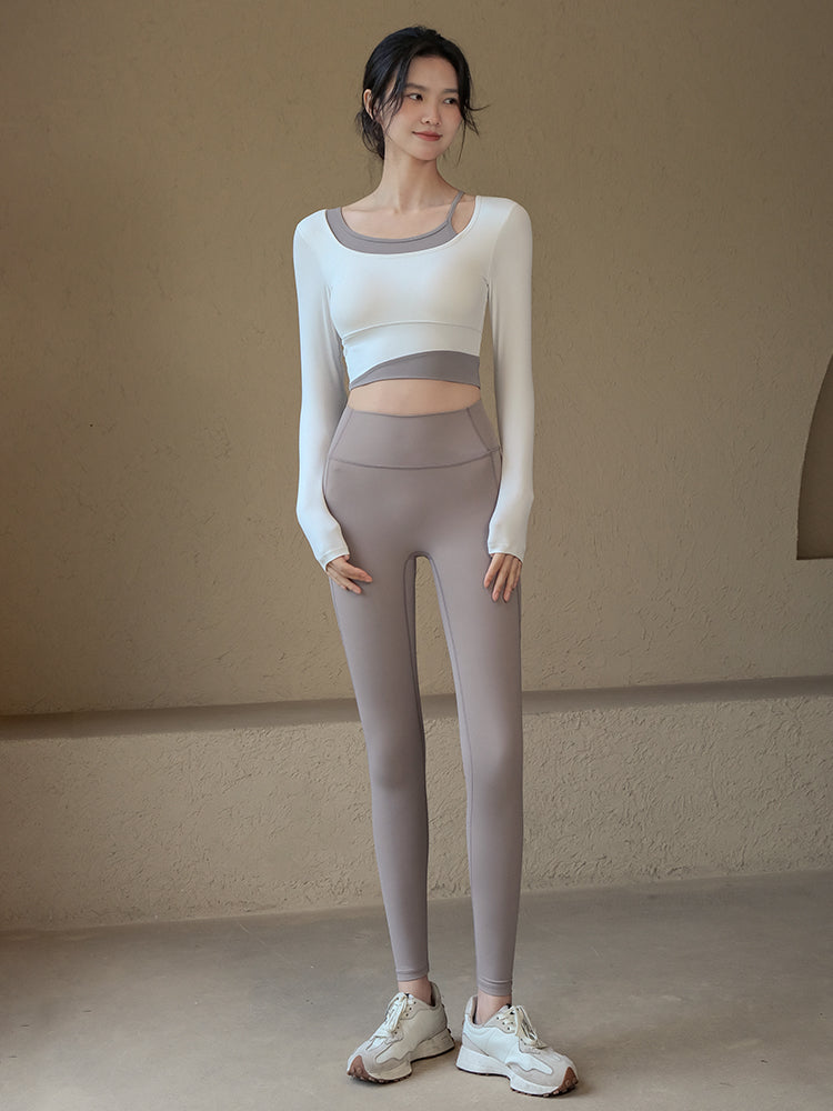 Fake two-piece long sleeves