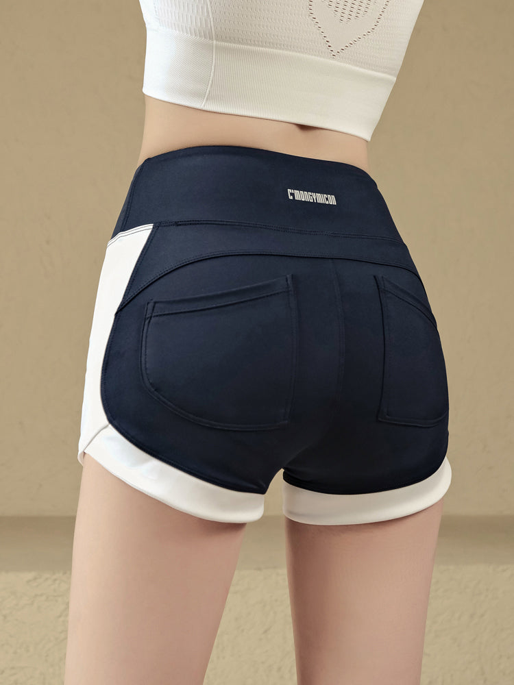 Quick-drying high-waisted hip-lifting short shorts