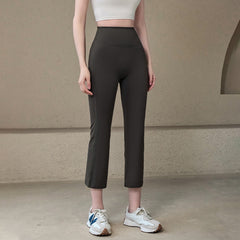 Cropped straight-leg high-rise peach hip lifts