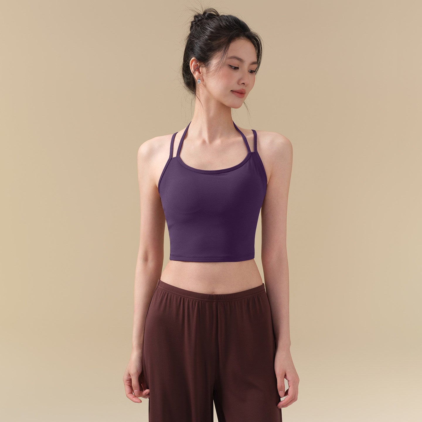 Double shoulder strap beautiful back shockproof yoga suit vest