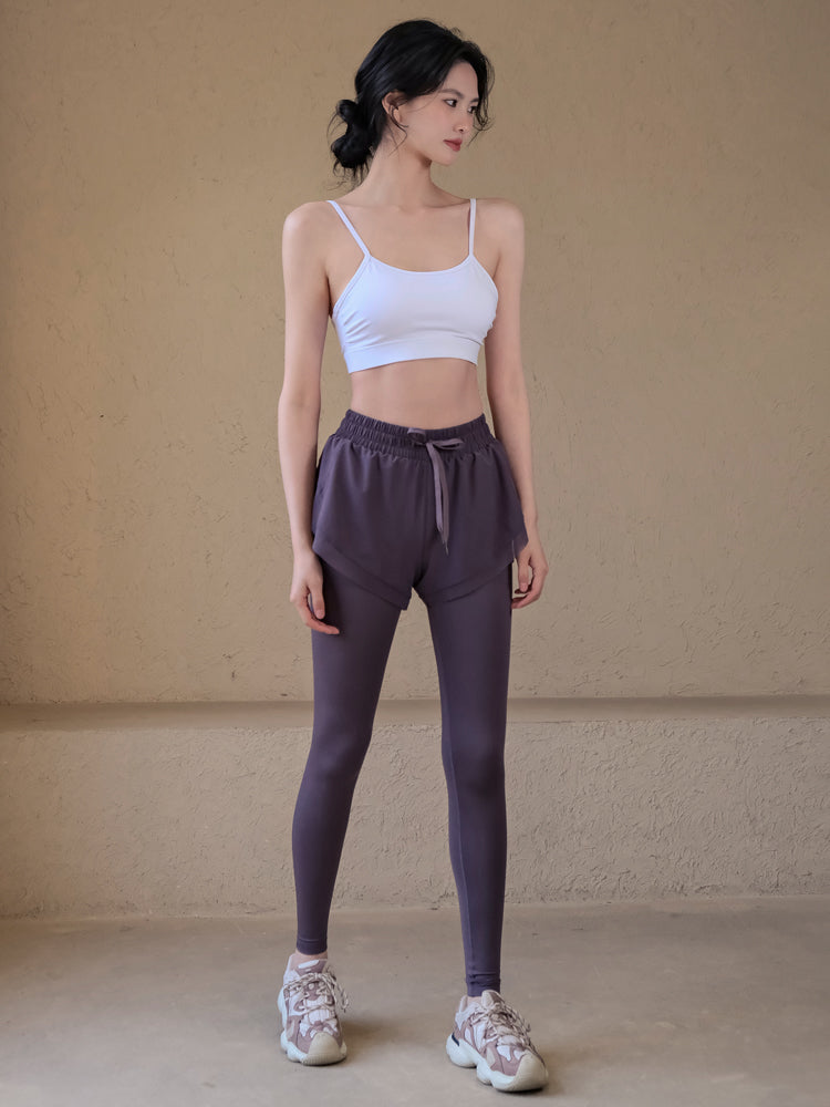 Fake Two-Piece High Waist Pants