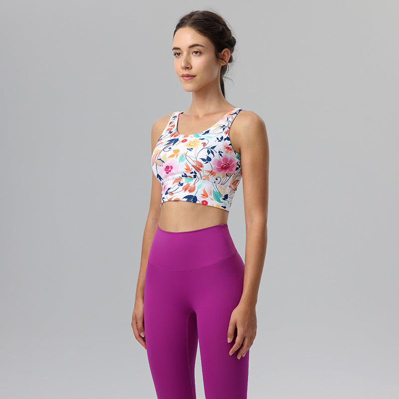 Deep V beautiful back shockproof yoga training bra