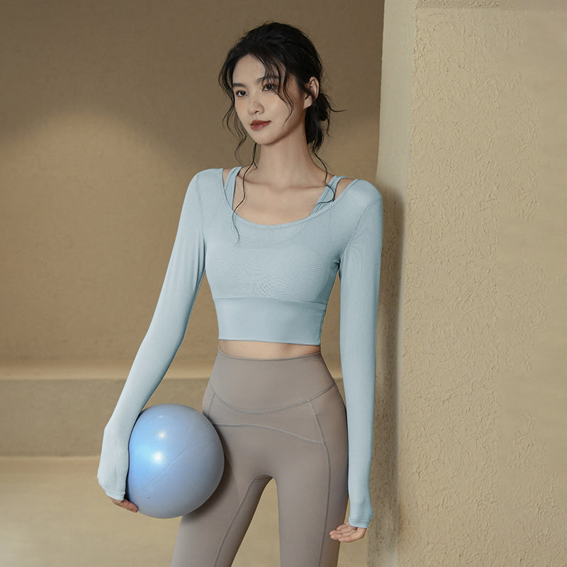 Fake two-piece long sleeves with chest pad