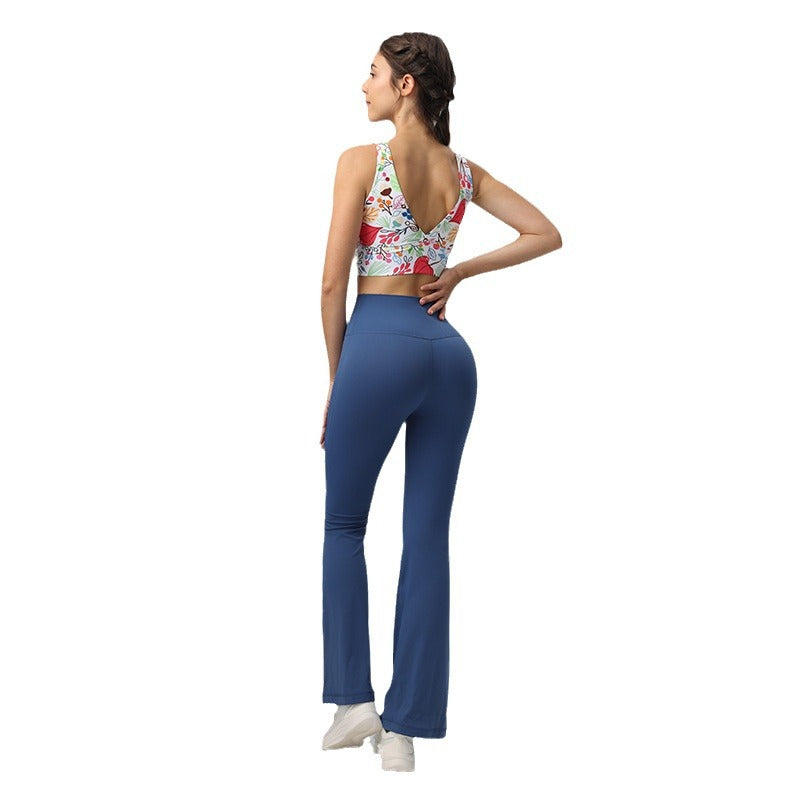 Deep V beautiful back shockproof yoga training bra