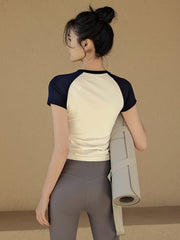 Running training yoga short sleeves