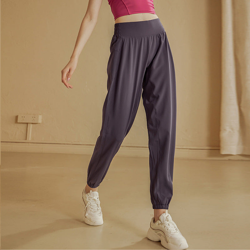 High-waisted, Quick-drying loose legged yoga pants