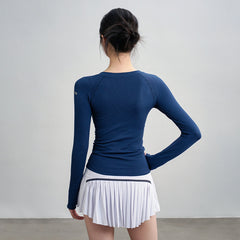 Slim and high-stretch one-piece woven long sleeves