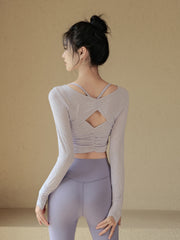 Hollow back long sleeves