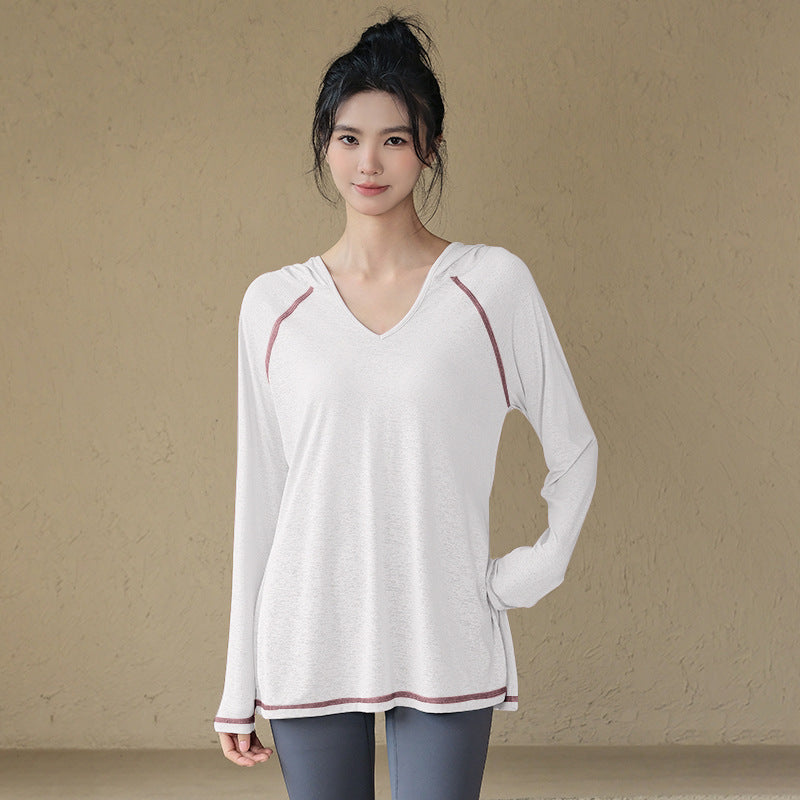 Hooded Loose-Fit Long Sleeve Pullover