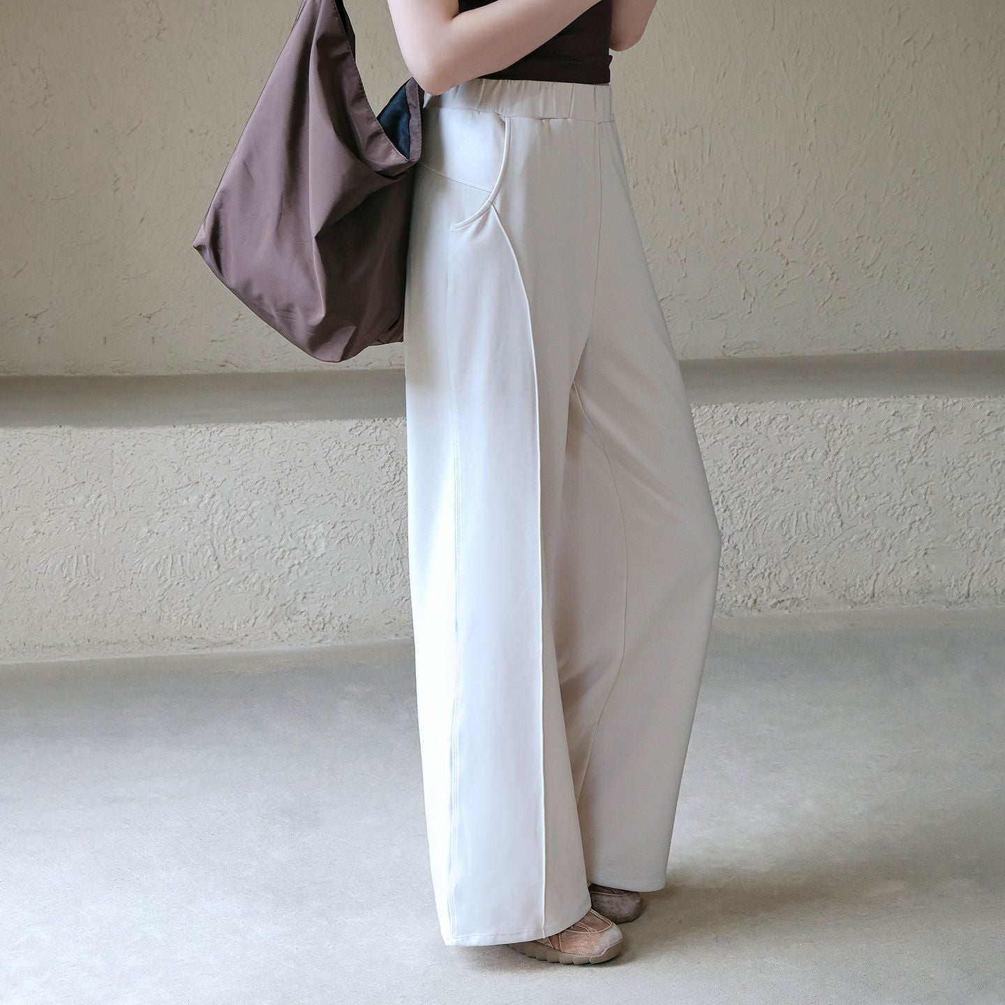 Fleece warm casual wide-leg pants
