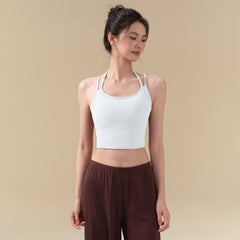 Double shoulder strap beautiful back shockproof yoga suit vest