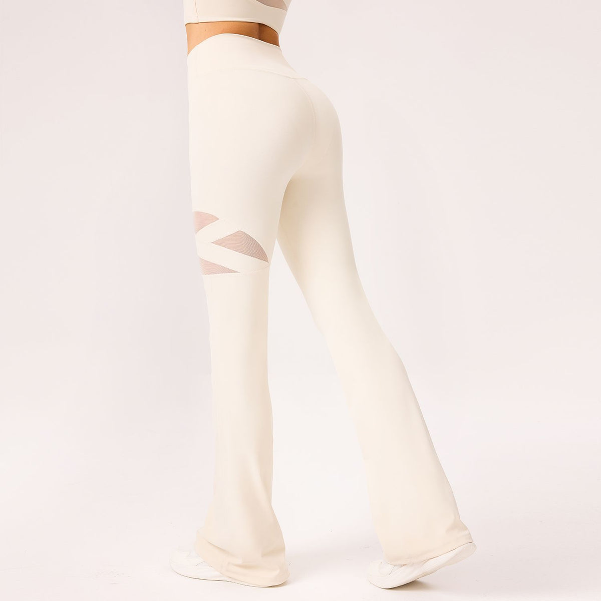 Hollow breathable high-waisted hip lift slimming yoga sports bell-bottoms