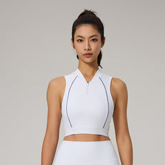 Contrasting colors gather breathable sleeveless tennis vests