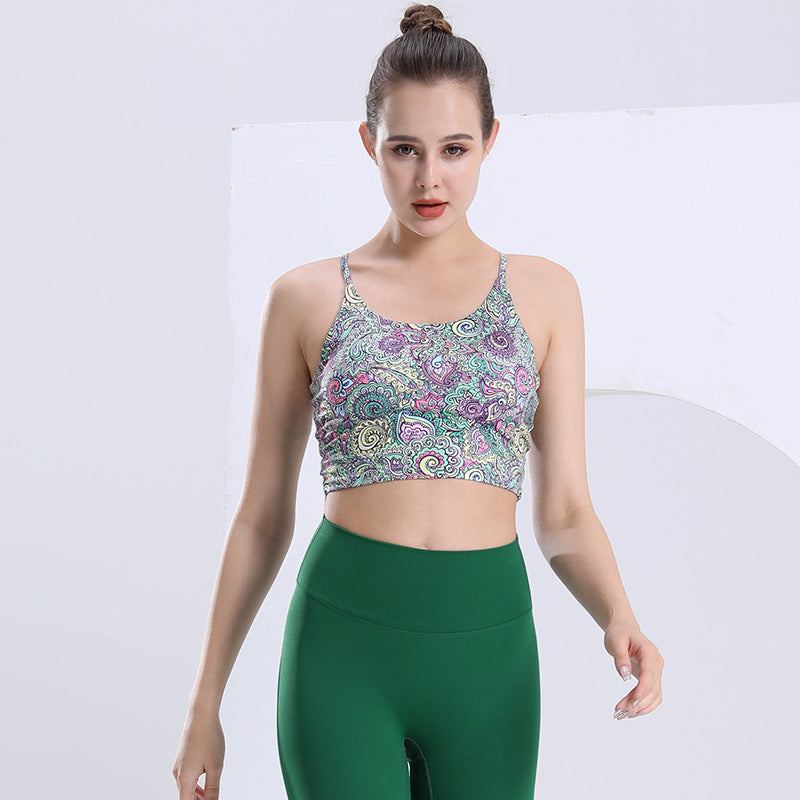 Printed one-piece sports bra