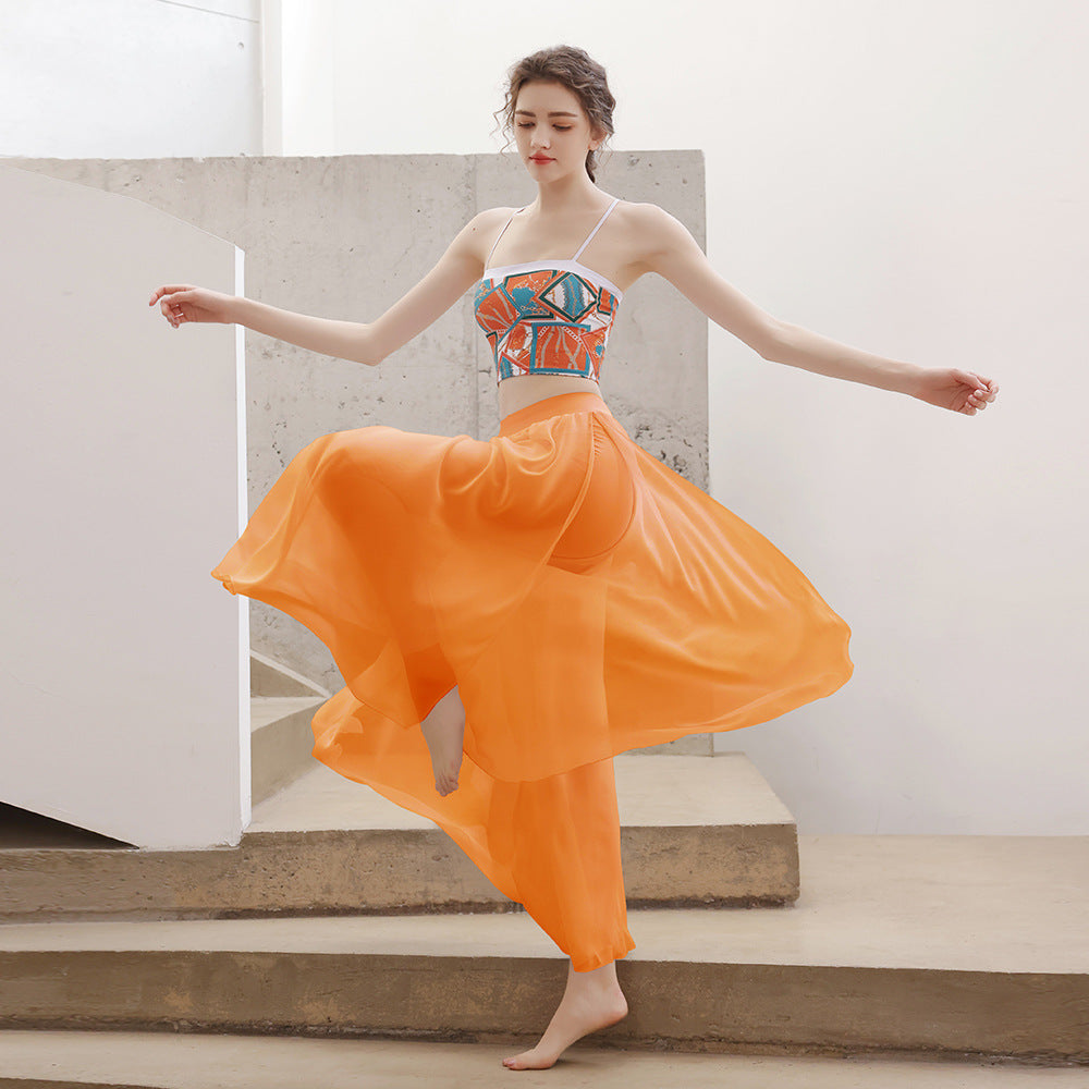 Dunhuang Flying Goddess mesh print vest loose thin and elegant suit