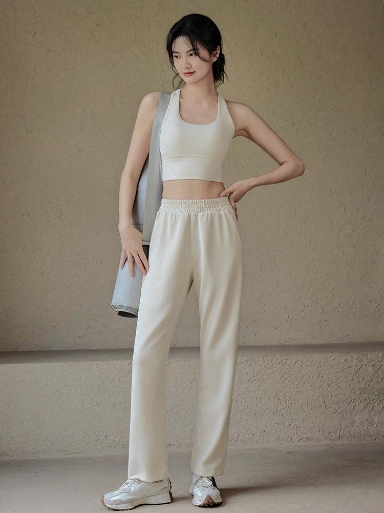 Loose high-waisted casual trousers