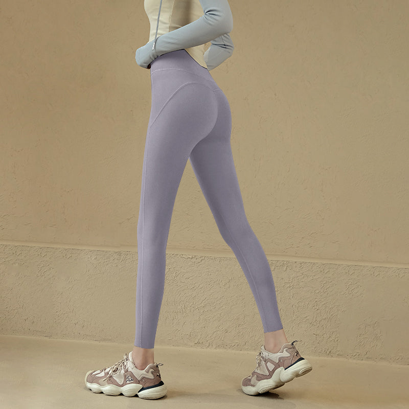High waisted peach hip leggings