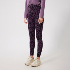 Plush seamless nude warm high-waisted hip-lifting leopard print pants