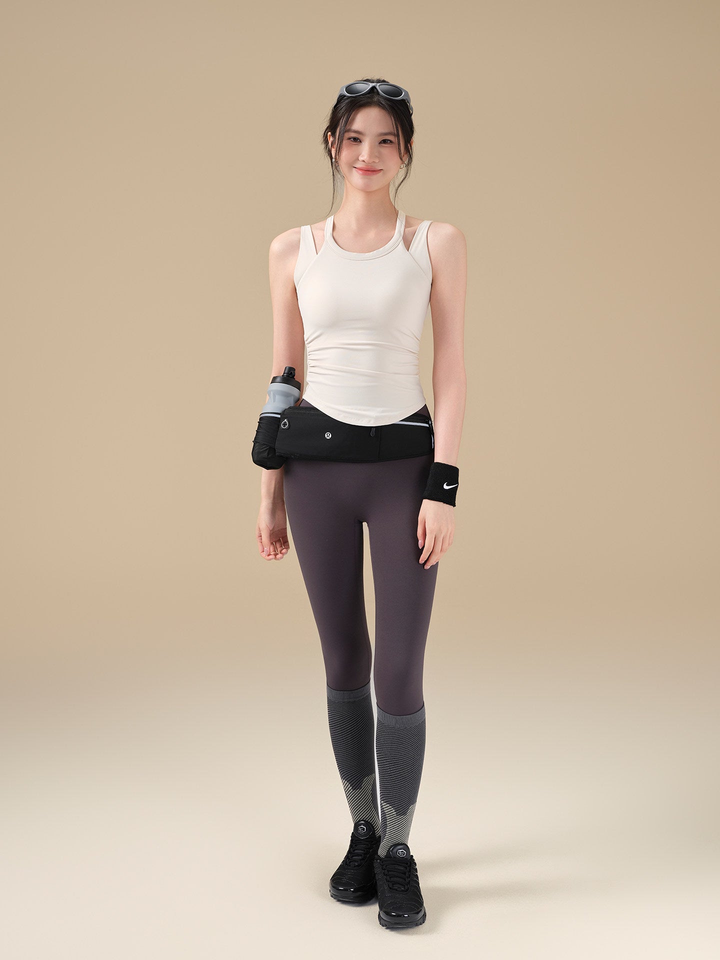 Beautiful Back Racerback Yoga Tank Top with Gathering & Wrapping Support