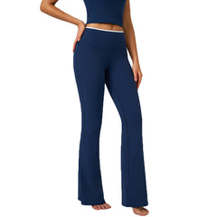 Contrasting high-waisted quick-drying running fitness bootcut pants