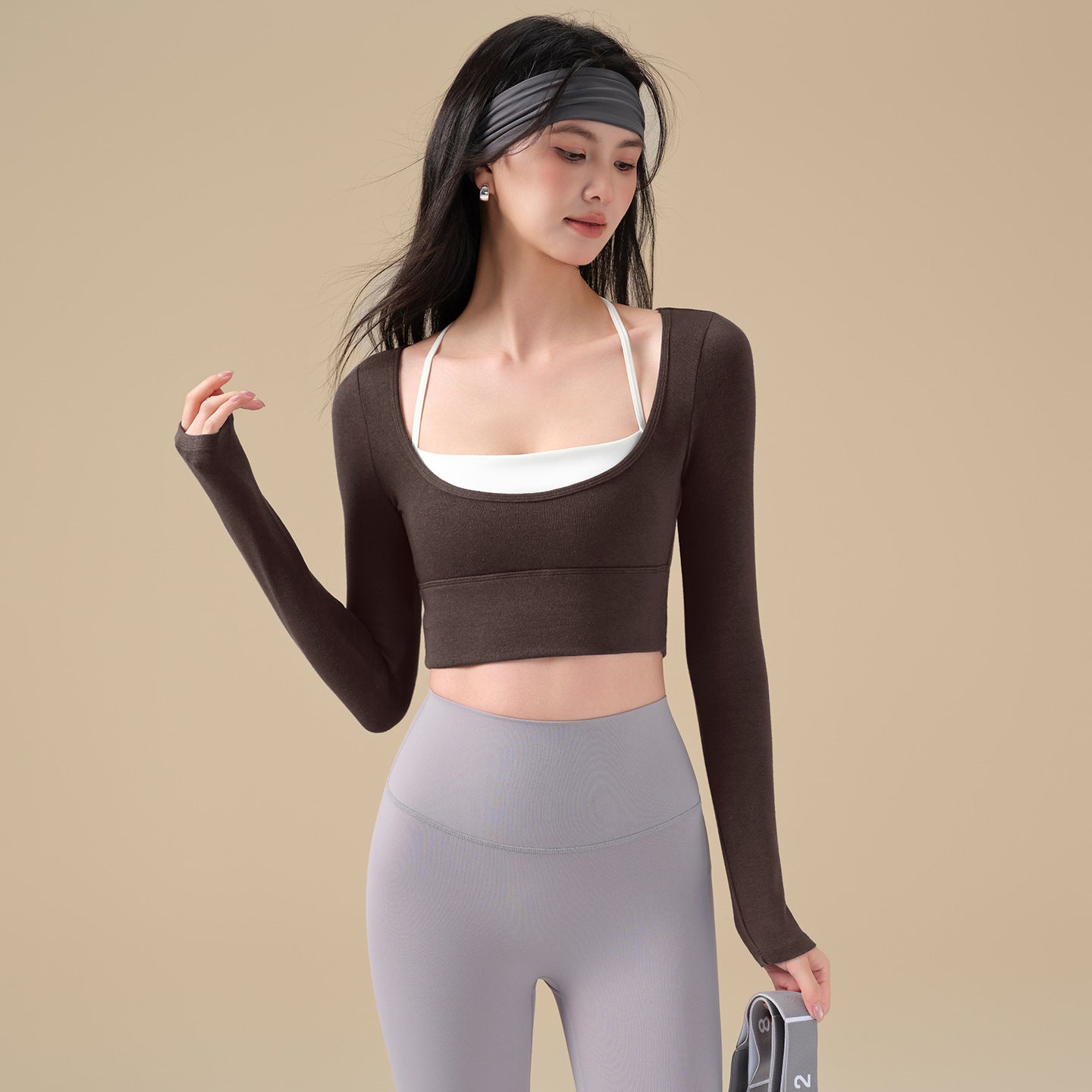 New Contrast Sports Top with Chest Pad