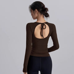 Breathable loose back sports long sleeves