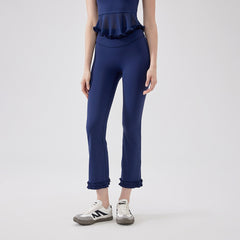 High-waisted lace slim slim hip lifting sports cropped pants