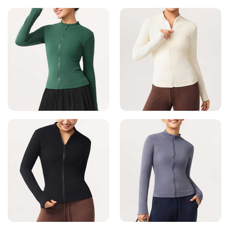 High elasticity, Slimming, Breathable, Nude fitness clothes, Yoga long-sleeved tops