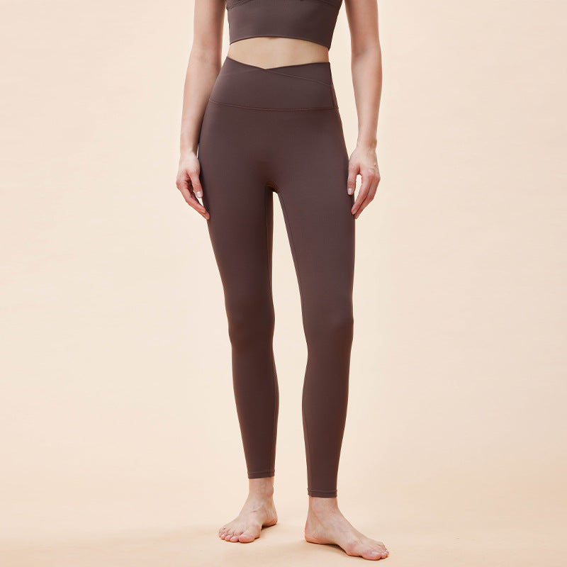 V-waist skinny hip-lifting peach pants