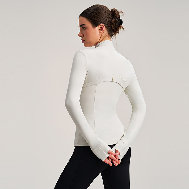 Slimming down the waist with a stand-up collar running sports jacket