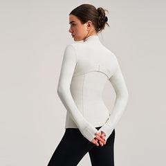 Slimming down the waist with a stand-up collar running sports jacket