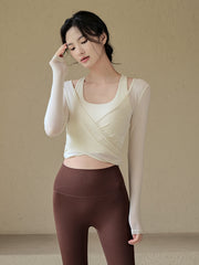 High-end temperament professional yoga long-sleeved cover-up