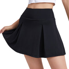 Cool sunscreen shirred high-waisted slimming tennis skirt