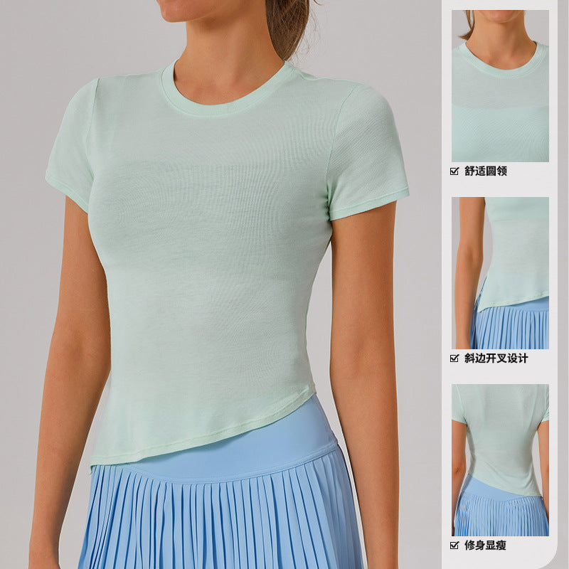 Slim beveled short-sleeved T-shirt