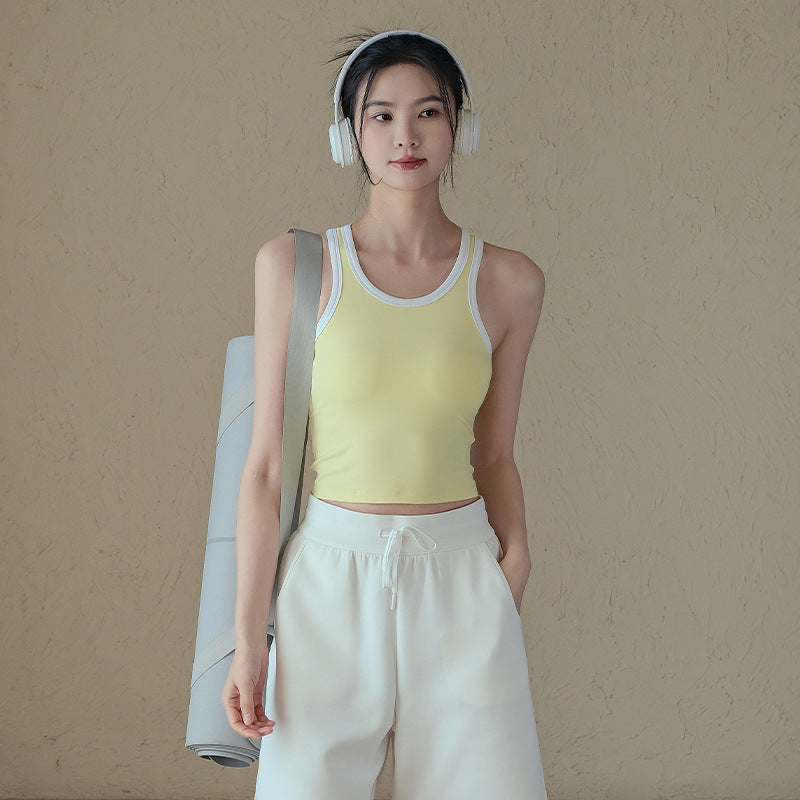 Shock-resistant breast-closing gym bra