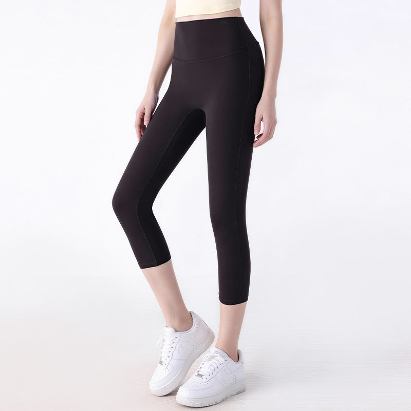 Lycra high-waisted hip-lifting yoga cropped pants