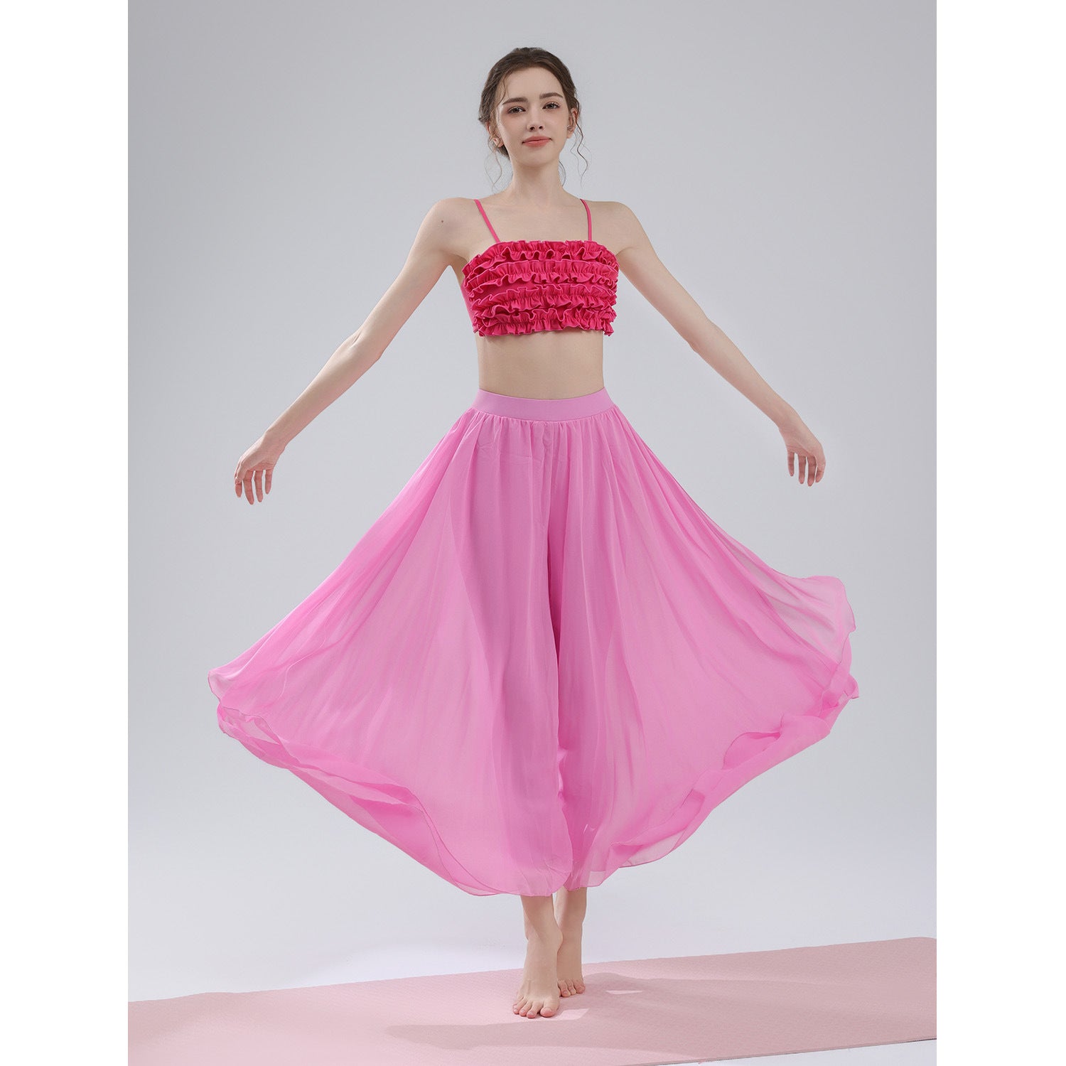 Dunhuang Flying Goddess temperament thin lace flowing chiffon set