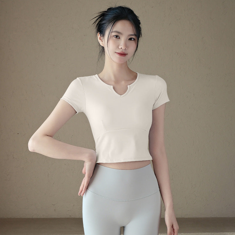 Slim and slim sports fitness short sleeves